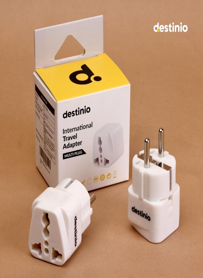 Destinio Europe Travel Adapter, India to Europe Plug Adapter - Germany, France Schuko Adapter, Type E/F European Plug Adapter for Laptops, Phones, Chargers - CE, ROHS (Pack of 2) - Image 5